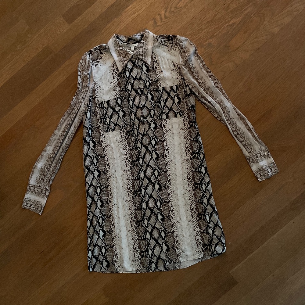 JOIE Talma Python Blockprint Dress in Porcelain NEW!!